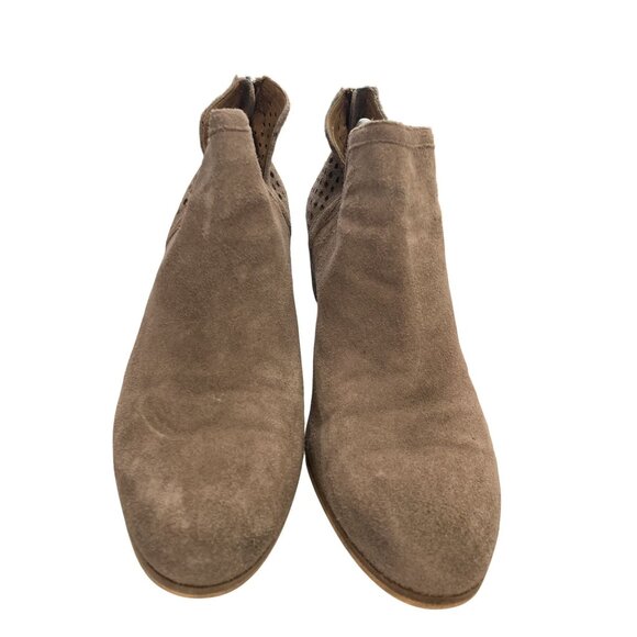 Susina Womens size 11M Taupe Suede Leather Zipper Back Closure Ankle Boots - Picture 1 of 7